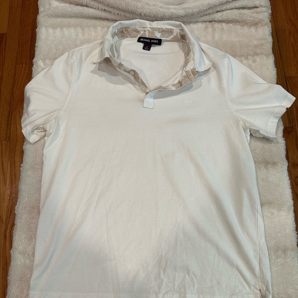 Men’s Michael Kors white cotton polo shirt